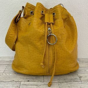 Bueno Vegan Leather Ostrich Print Embossed Hobo Bag